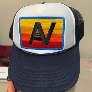 Aviator nation logo rainbow trucker hat
